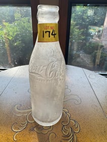 Embossed Contour Birmingham, AL Antique Coca Cola Embossed Coca cola Frosted Glass Bottle 1900-1915