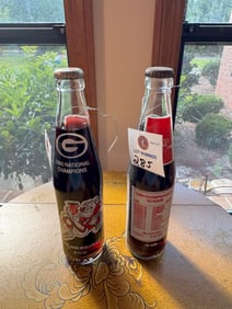 (2) GA 1980 UGA National Champ Coke Bottles