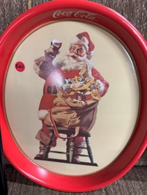 501 Oval 1989 Santa and Bag Coca Cola Tray