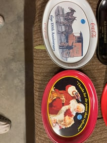 (2) Santa and Kroger Coca Cola Trays