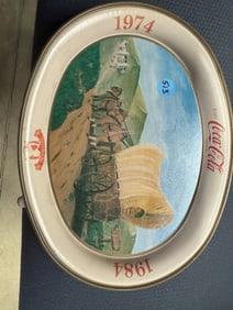 1984 Oval Covered Wagon Coca Cola Tray