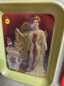 Delicious, Refreshing with Lady Coca Cola Tray
