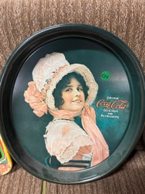 Oval Pink Lady Coca Cola Tray