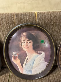 Oval Lady with glass #2 1973 Coca Cola Tray