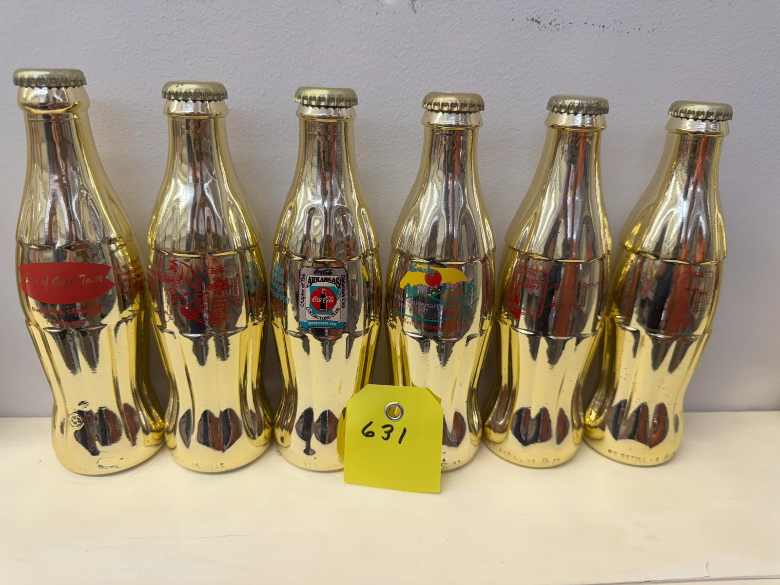 6pk Gold Colored Coca Cola Bottles Sprite Boy and Assorted (1 of 2)