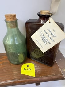 2pk Brockway Antique Glass Bottles