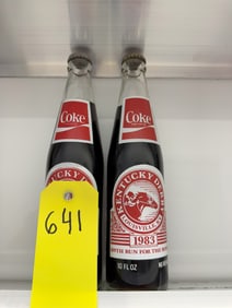 2xKentucky Derby Coca Cola Bottles 10oz