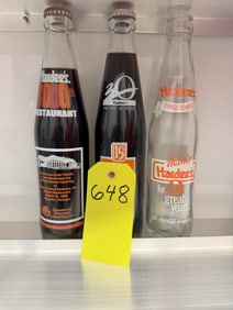 3xHardees Coca Cola Bottles 10oz