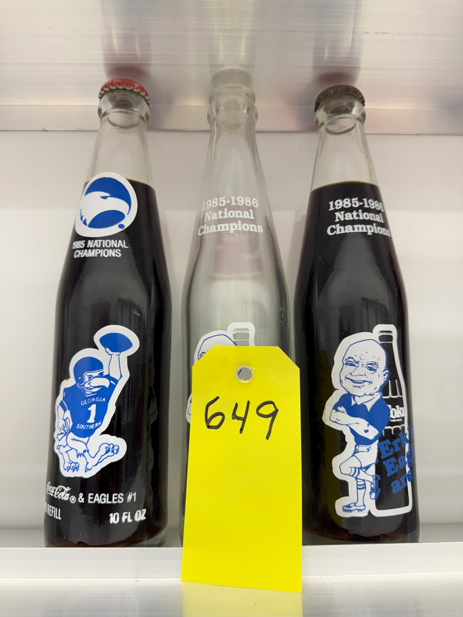 3xGeorgia Southern National Championship Coca Cola Bottles 10oz: 10oz GA Southern National Championship Bottles