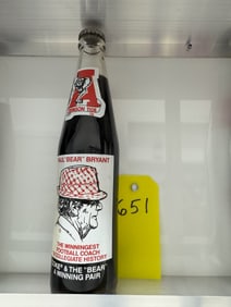 Paul Bear Bryant Coca Cola Bottle 10oz