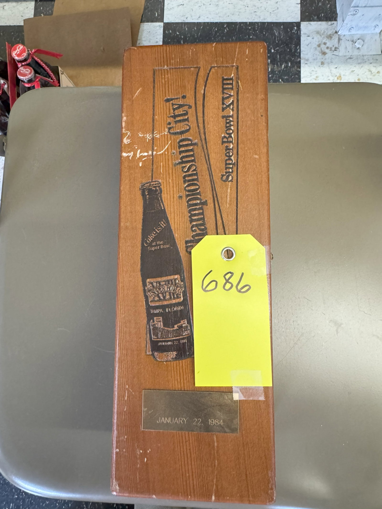 Super Bowl XVIII Commemorative Coca Cola Bottle in Box (1 of 2)