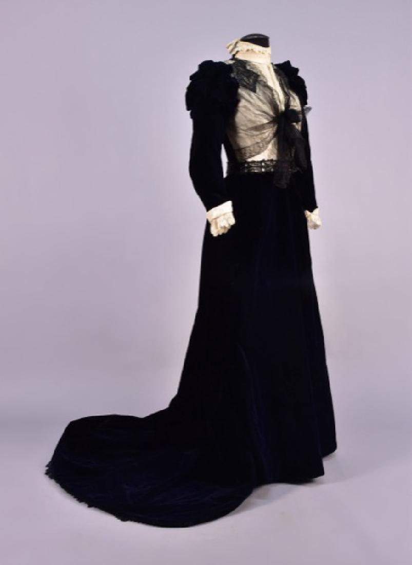 BEADED VELVET HIGH-NECK GOWN, c. 1890 (1 of 5)
