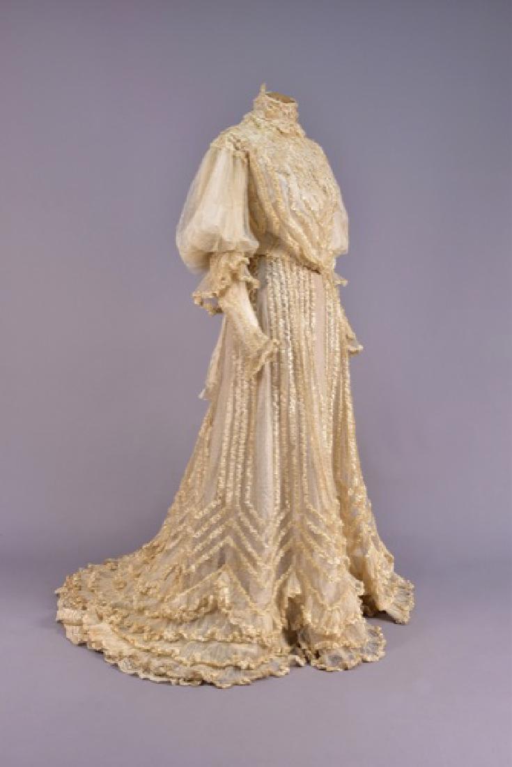 SILK and LACE WEDDING GOWN, c. 1900 (1 of 6)