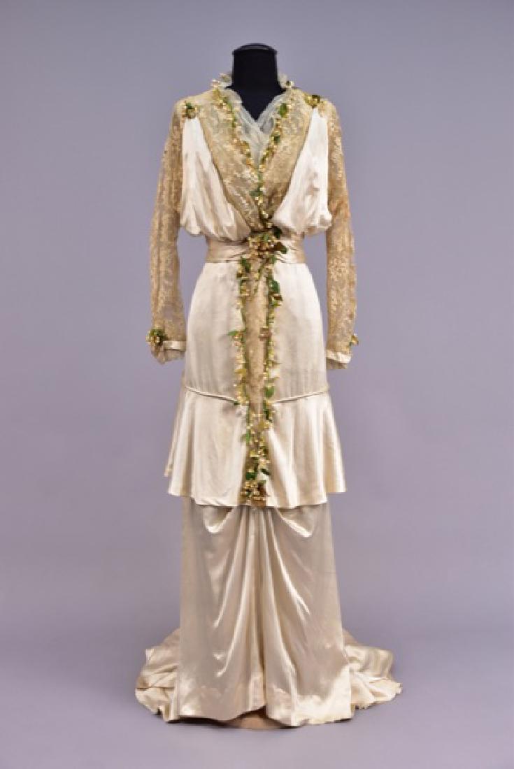 TRAINED SILK WEDDING GOWN with ACCESSORIES, 1914 (1 of 9)