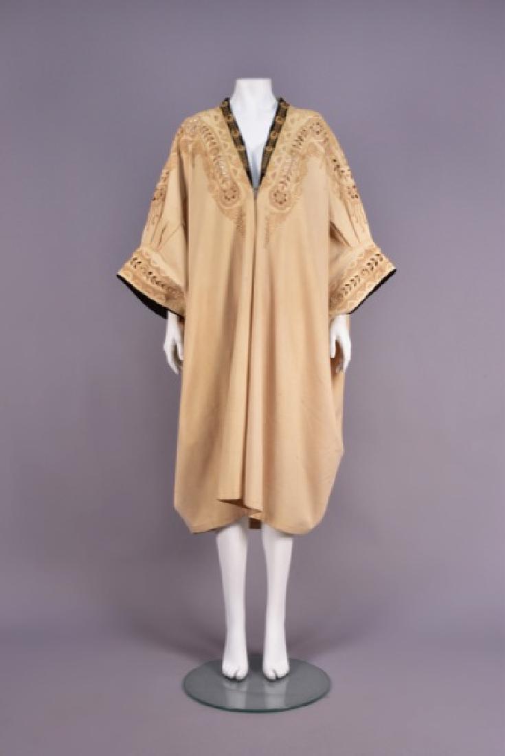 WOOL BURNOOSE with CUTWORK and SOUTACHE, EARLY 20th C (1 of 4)