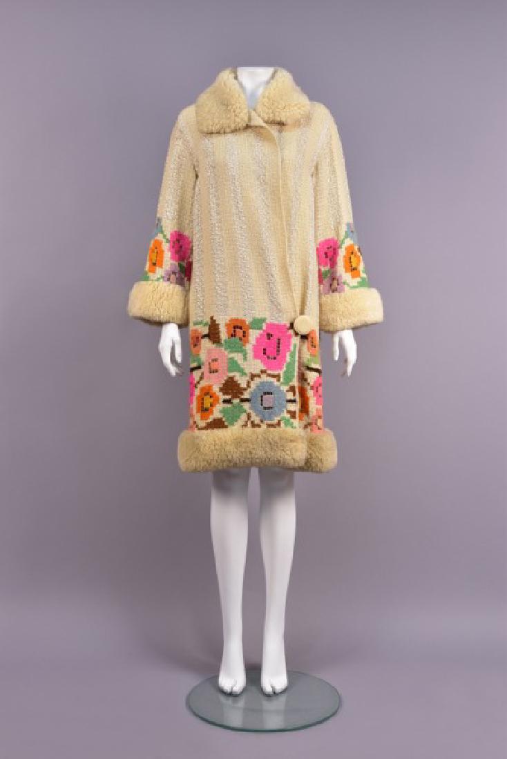 UNUSUAL FRENCH WOVEN WOOL and SILK COAT, 1920s (1 of 5)
