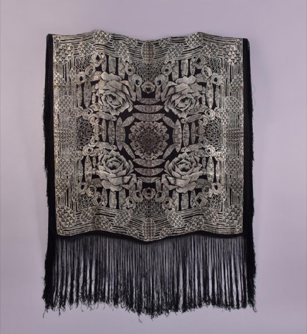 ART DECO SILK and METALLIC BROCADE SHAWL (1 of 3)