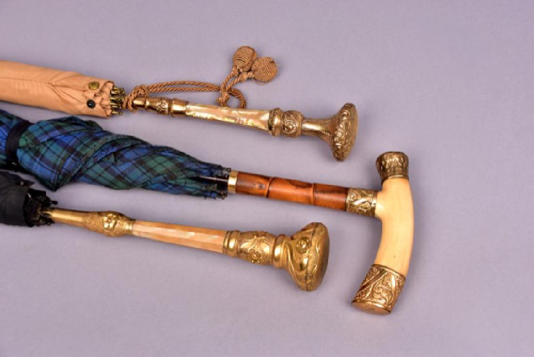 LOT of CANE and PARASOL HANDLES, LATE 19th - EARLY 20th (1 of 3)