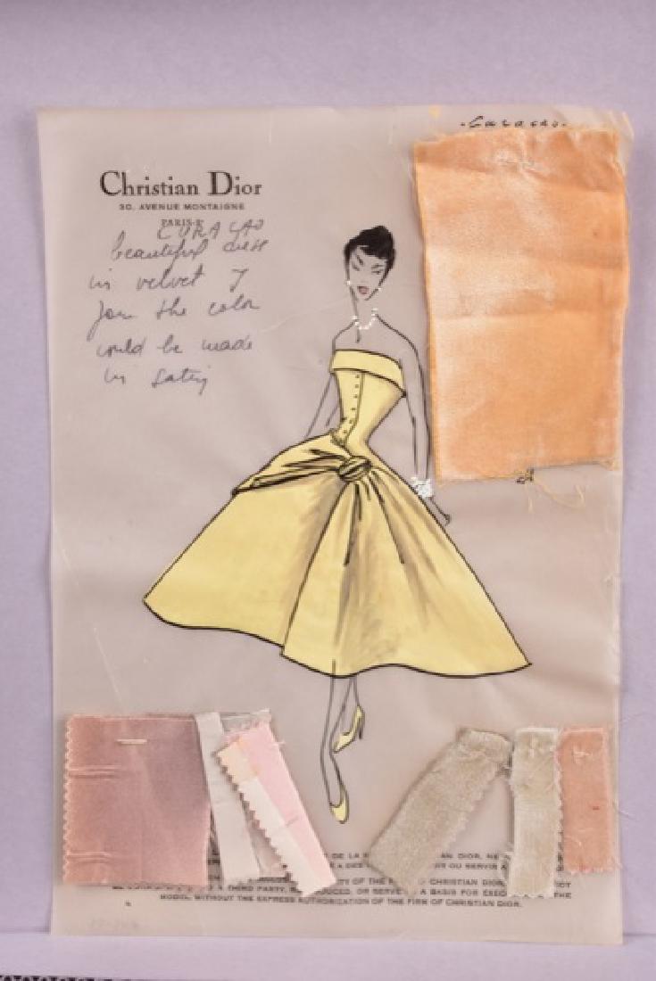 CHRISTIAN DIOR ORIGINAL FASHION ILLUSTRATION, 1954 (1 of 1)