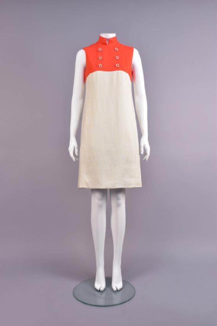 GEOFFREY BEENE LINEN DAY DRESS,  c. 1967 (1 of 3)