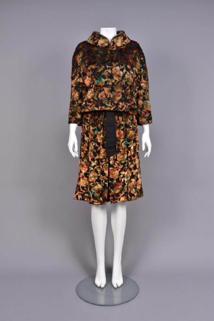 GALANOS VOIDED VELVET DRESS and JACKET, 1962 (1 of 5)
