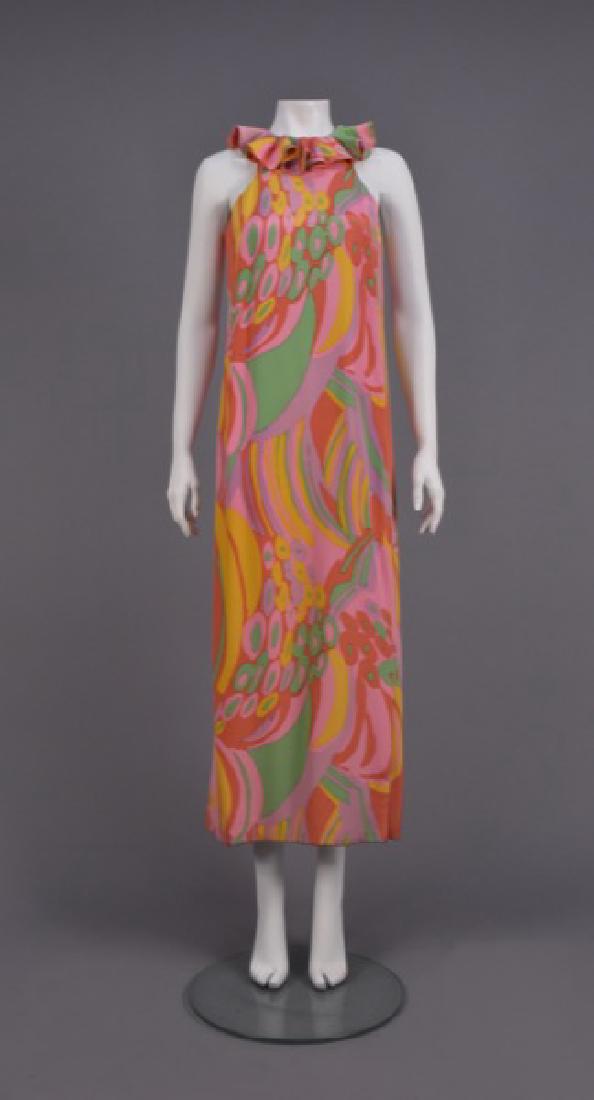GEOFFREY BEENE PRINTED SILK MAXI DRESS, c. 1968 (1 of 4)