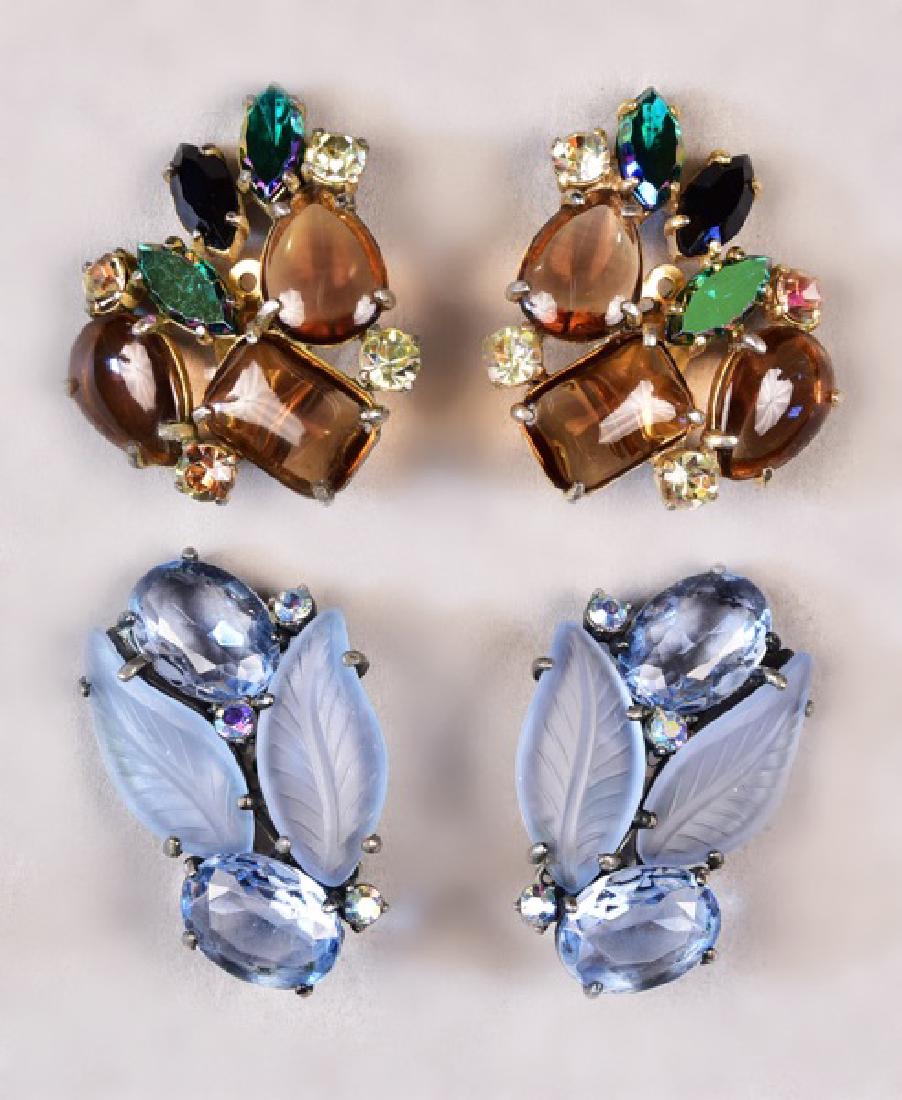 TWO PAIR VINTAGE SCHIAPARELLI EARCLIPS (1 of 2)