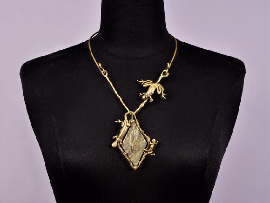 PAL KEPENYES BRASS and AGATE NECKLACE (1 of 3)