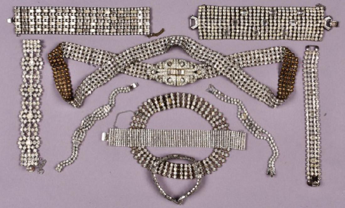 TEN PIECES VINTAGE RHINESTONE JEWELRY (1 of 1)
