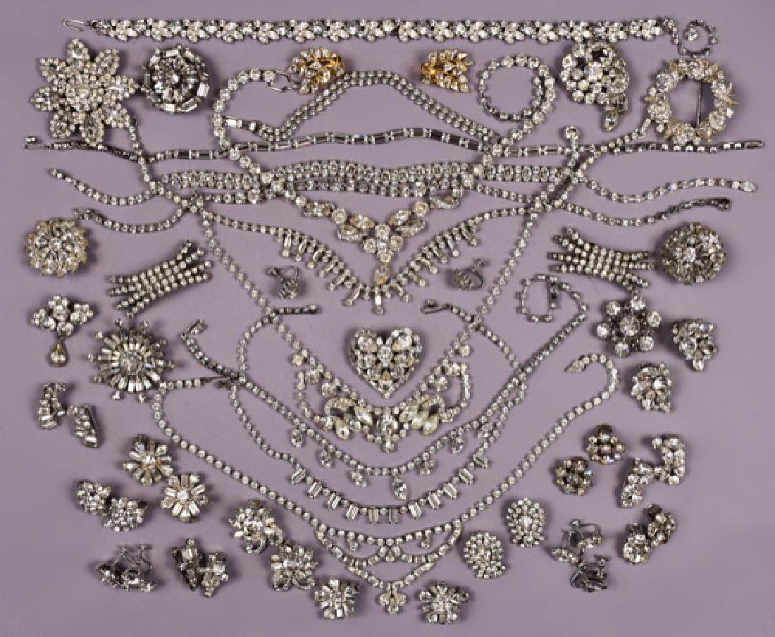 LOT of SIGNED VINTAGE RHINESTONE COSTUME JEWELRY (1 of 2)