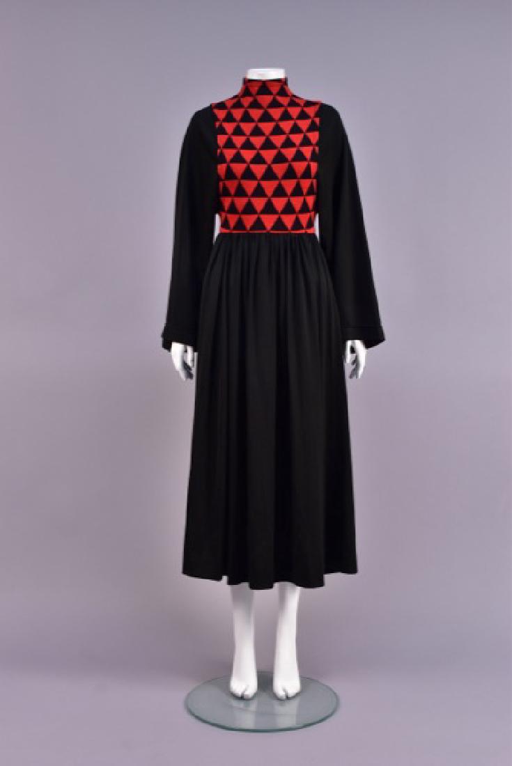 RUDI GERNRICH GEOMETRIC KNIT DAY DRESS, 1970s (1 of 3)
