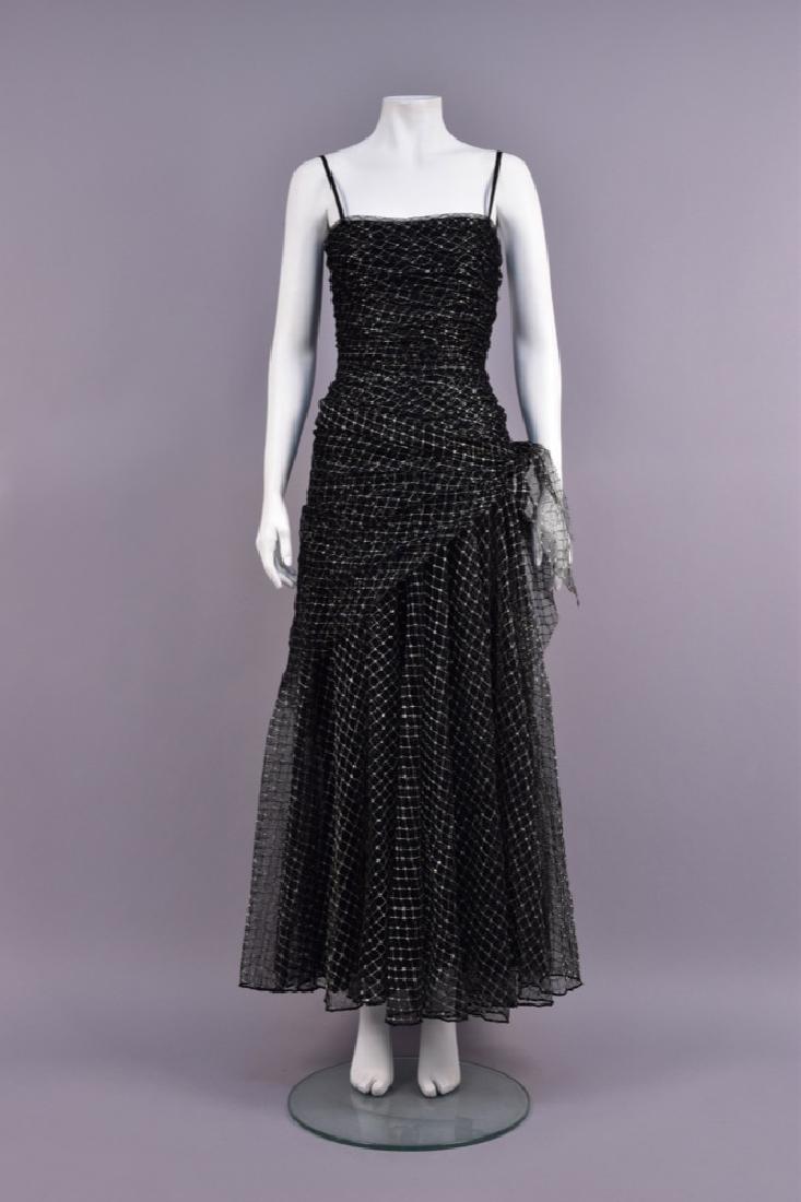 YVES SAINT LAURENT COUTURE  METALLIC NET EVENING DRESS, (1 of 4)