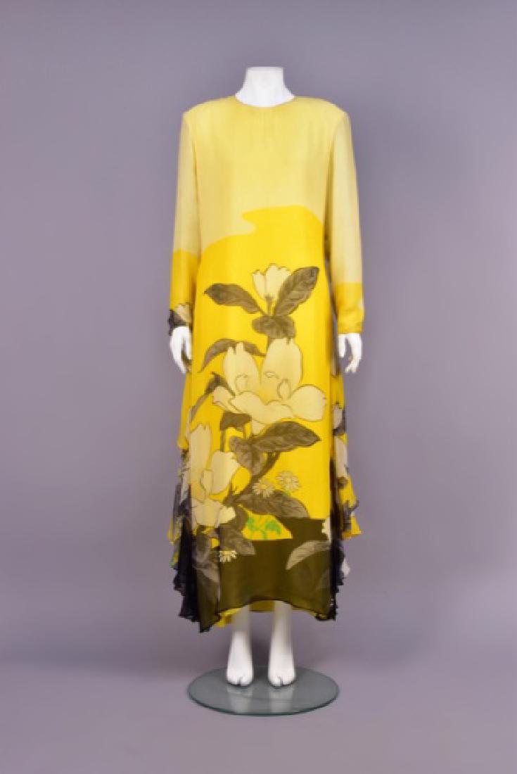 HANAI MORI FLORAL PRINTED SILK MAXI DRESS, 1970s (1 of 6)