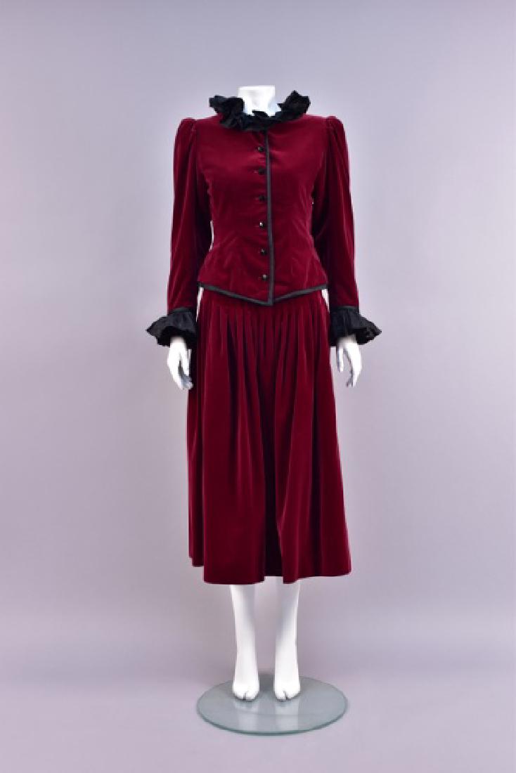SAINT LAURENT RIVE GAUCHE VELVET DINNER SUIT, c. 1980. (1 of 5)