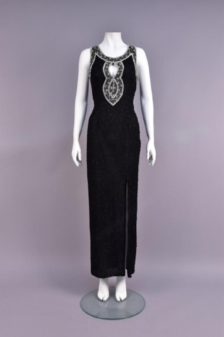 CAROLYNE ROEHM BEADED CHIFFON EVENING GOWN, 1980s (1 of 4)