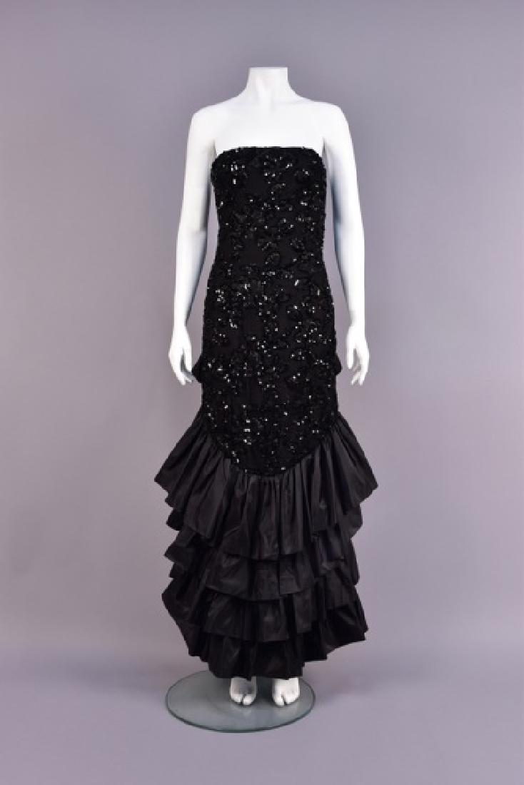 VICKY TIEL SEQUINED STRAPLESS EVENING GOWN, 1983 (1 of 6)