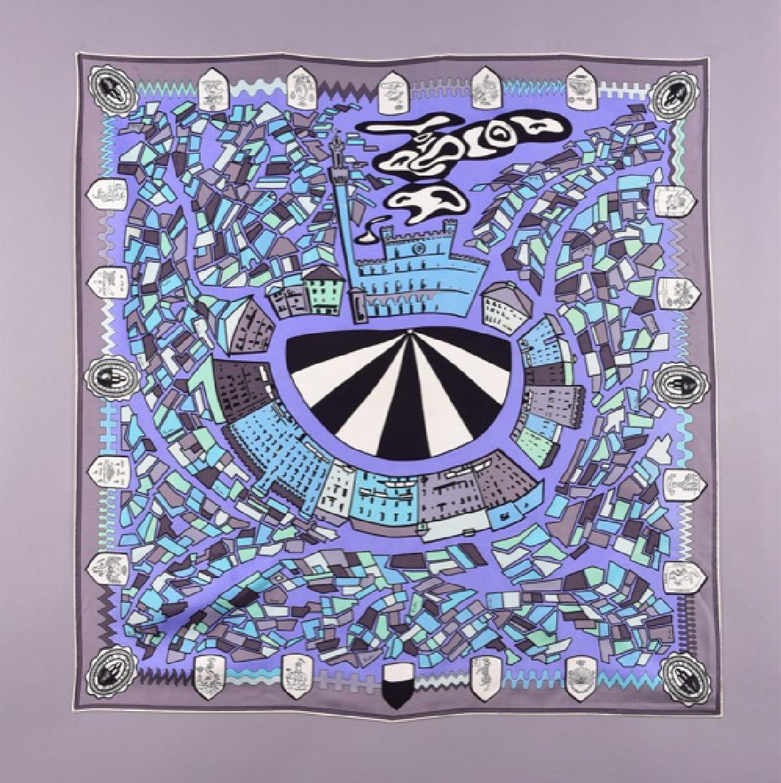 PUCCI MONTIS PASCUORUM PRINTED SILK SCARF (1 of 4)
