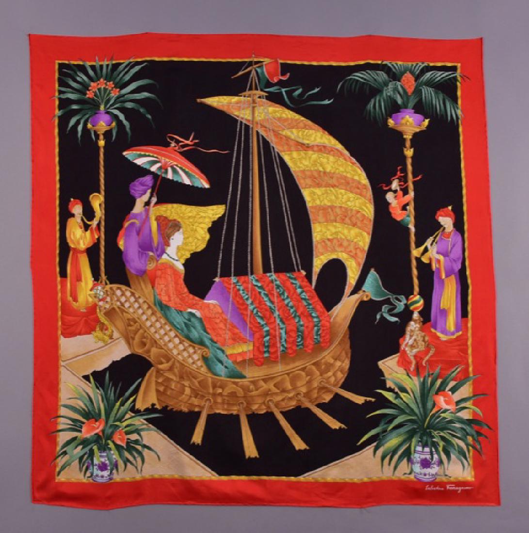 FERRAGAMO PRINTED SILK SCARF (1 of 2)
