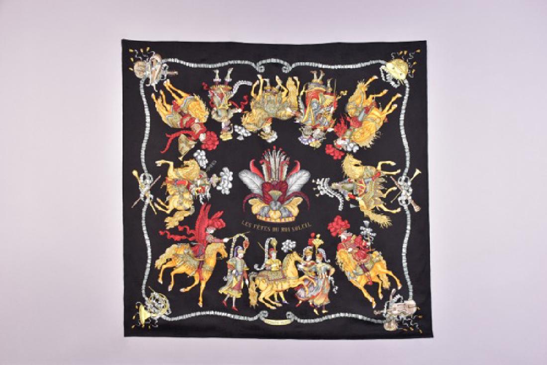 HERMES LES FETES du ROI SOLEIL SCARF, ISSUED 1995 (1 of 3)