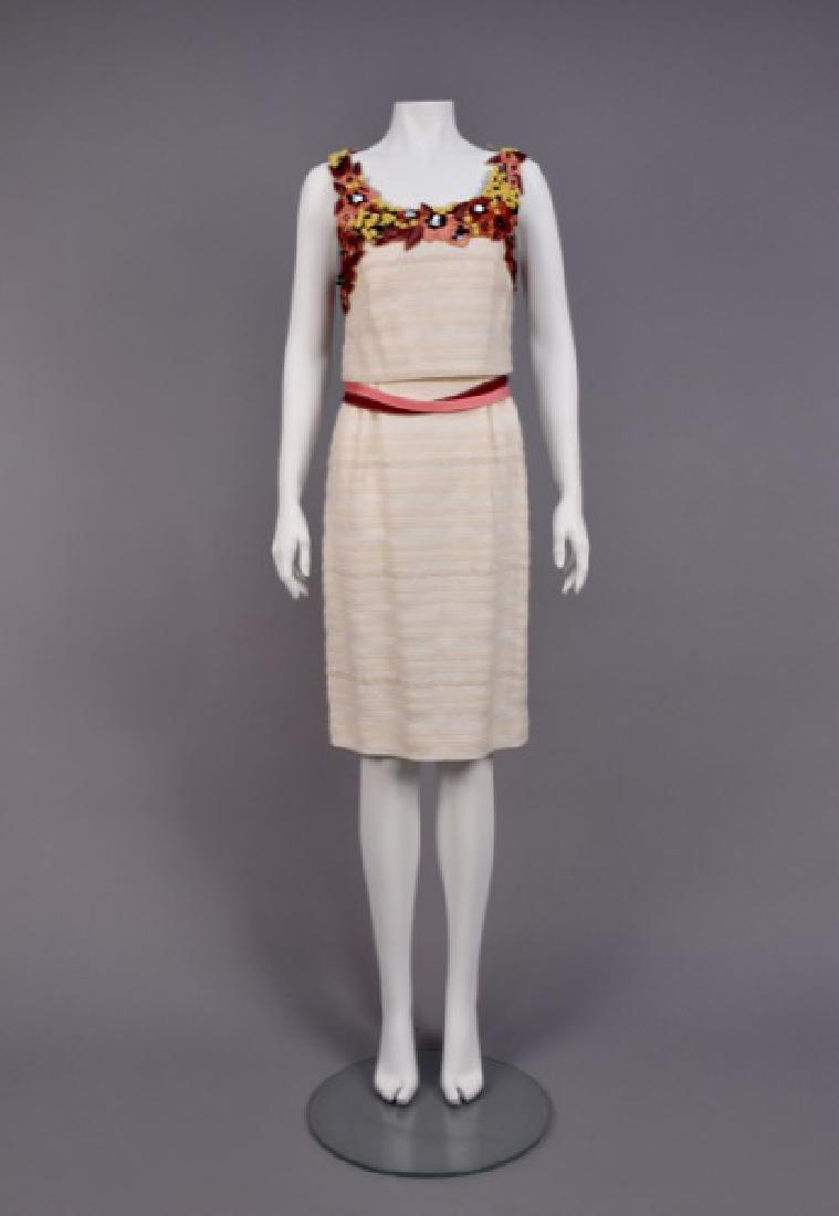 CAROLINA HERRERA RAFFIA EMBROIDERED DAY DRESS (1 of 4)