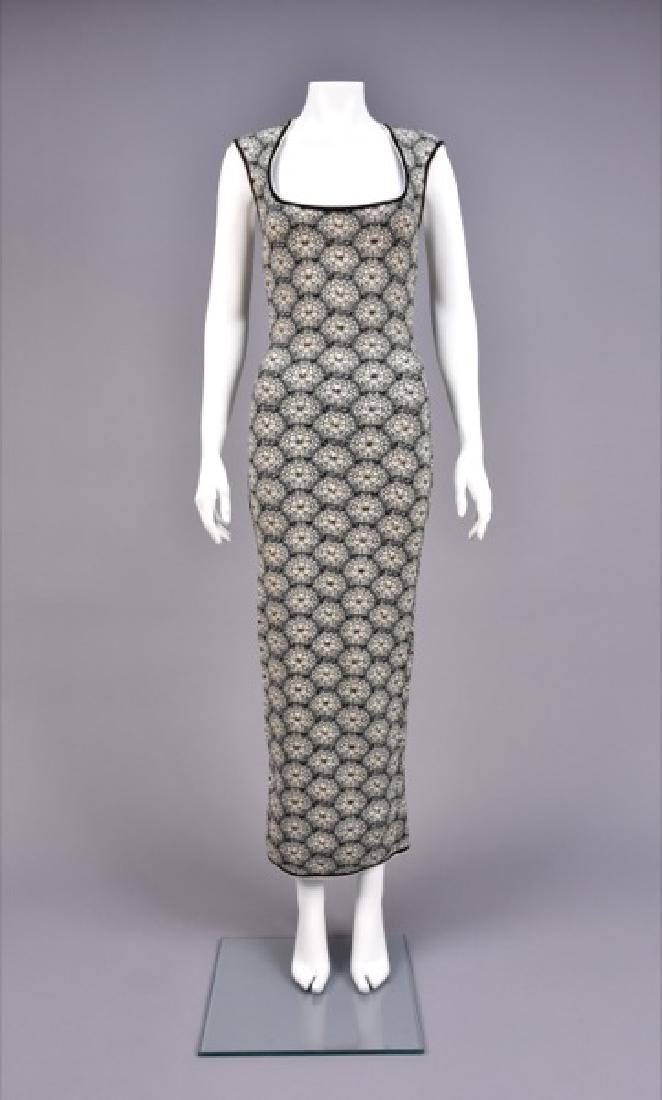 ALAIA STRETCH COTTON KNIT SPIDERWEB SHEATH (1 of 4)