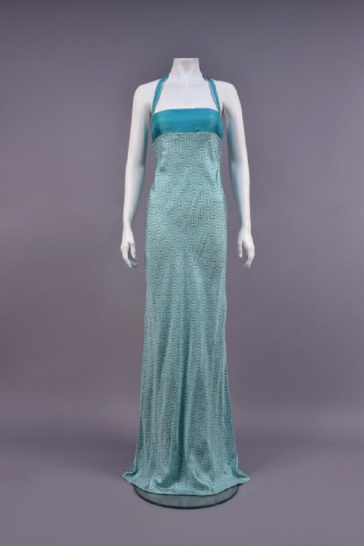 OSCAR de la RENTA PRINTED SILK GOWN and WRAP (1 of 6)