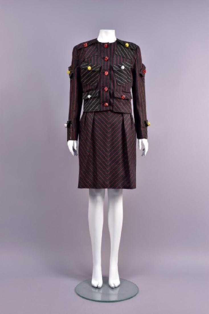 PATRICK KELLY SKIRT SUIT with DICE BUTTONS, 1980s. (1 of 5)