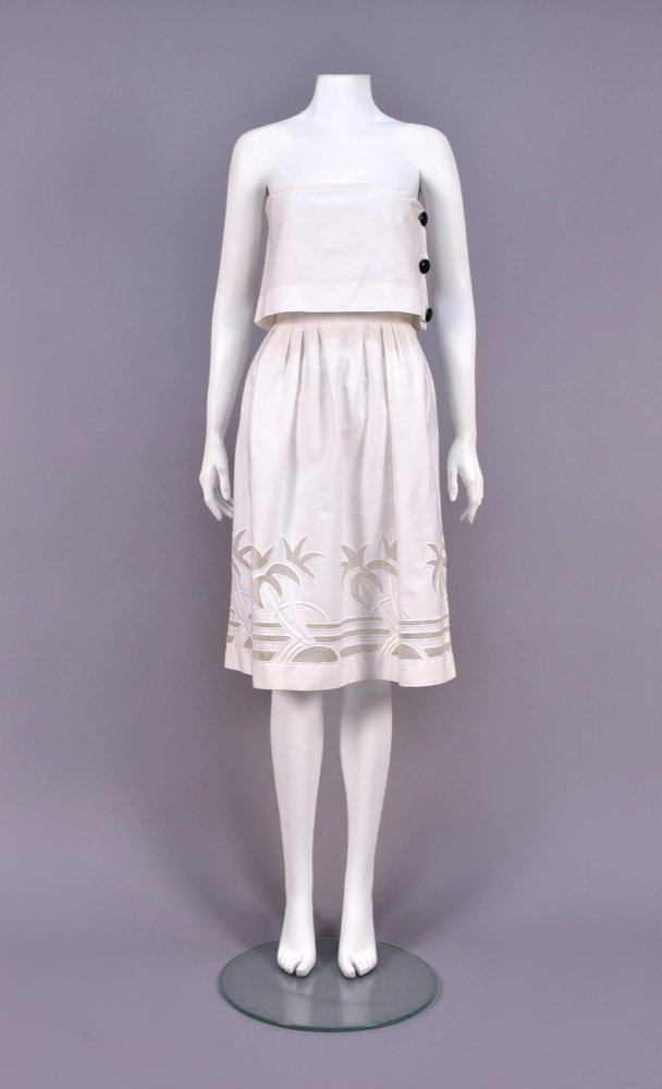 BERNARD PERRIS STRAPLESS CUTWORK DRESS (1 of 3)