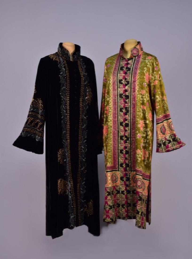 TWO MARY JANE SARVIS ARTISAN STENCILED SILK CAFTANS (1 of 5)