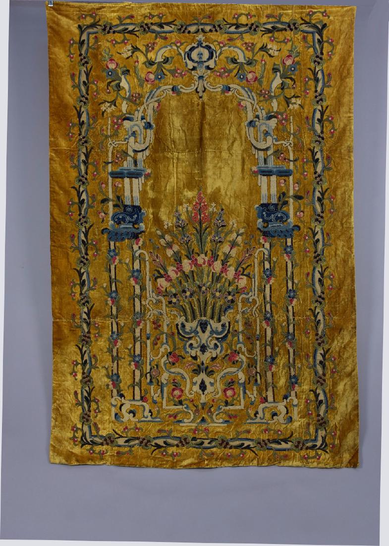 OTTOMAN EMBROIDERED and APPLIQUED MIHRAB, 19th C (1 of 5)