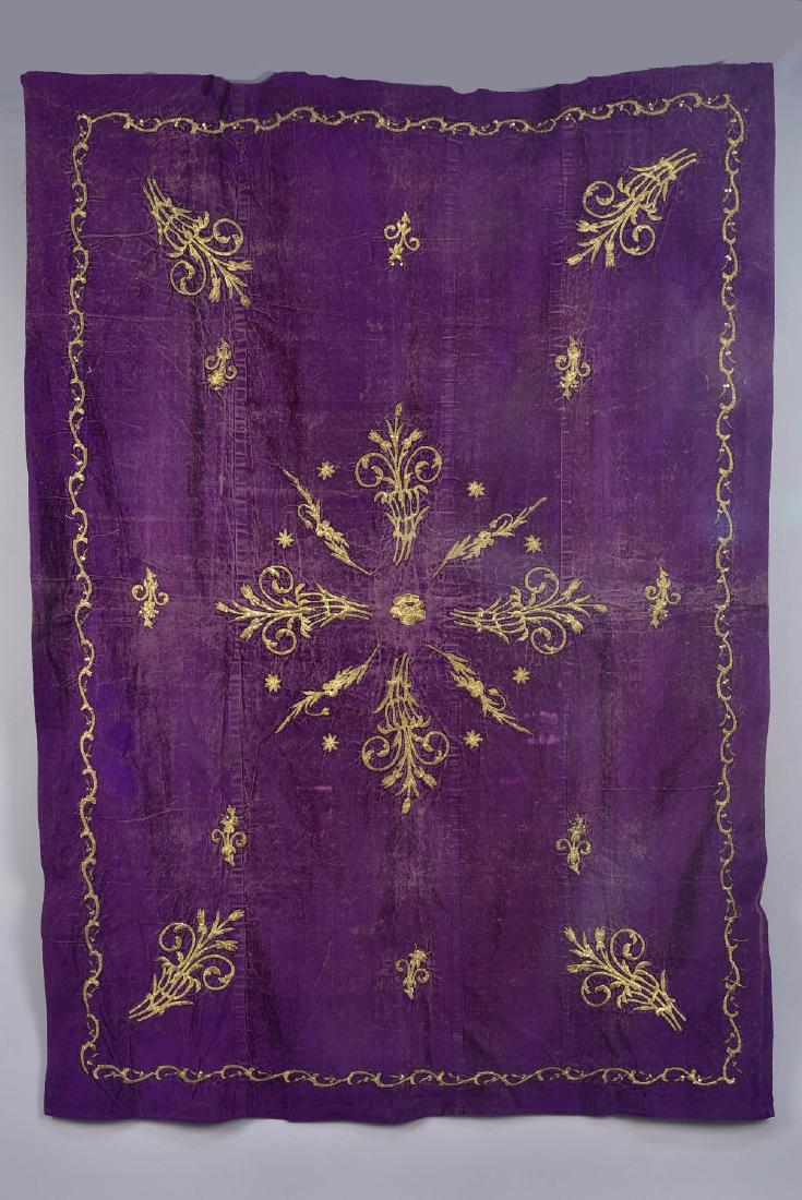 OTTOMAN EMBRODERED VELVET TABLE COVER, 19th C (1 of 3)