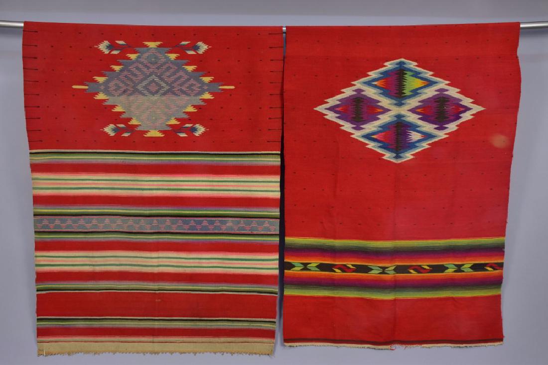 TWO MEXICAN SERAPE BLANKETS, MID 20th C (1 of 3)