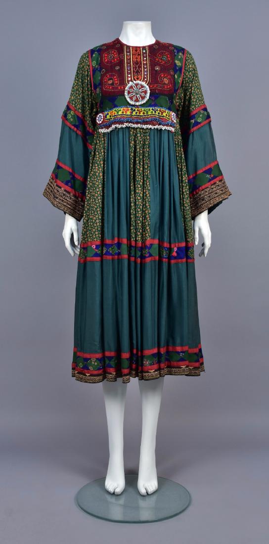 PAKISTANI PIECED COTTON DRESS with EMBROIDERY, 1960s (1 of 4)