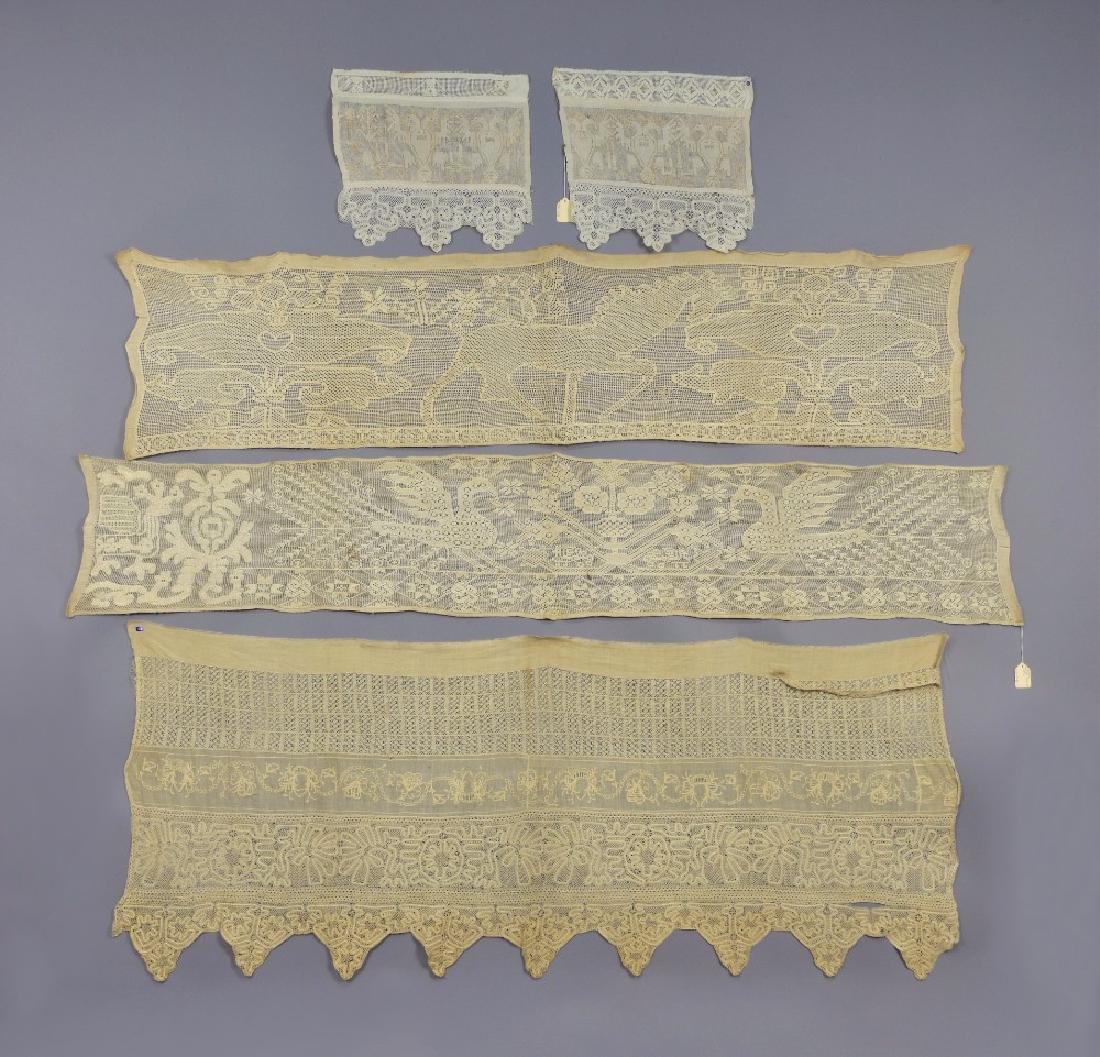 RUSSIAN BED COVER and TOWEL ENDS, 19th C (1 of 4)